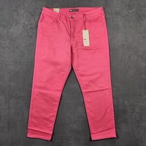Levis Mid Rise Ankle Skinny Jeans Womens 16 W33 Pink Cotton Blend‎ NEW